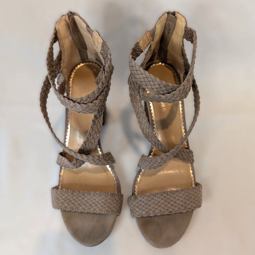 Lc Lauren Conrad Adventurine Taupe Block Heel San… - image 7